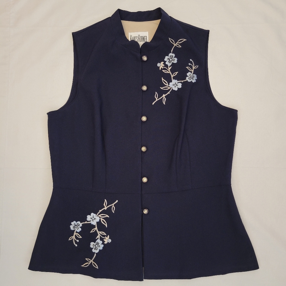 NWOT Gorgeuos Floral Embroidered Vest Size 16P
